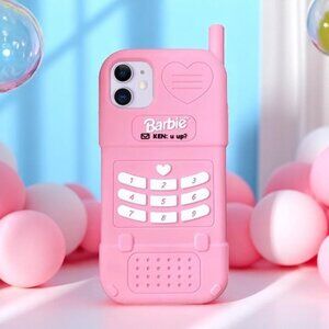 iphone 14 Plus Case Pink Silicone Barbie Kawaii Retro Phone Case